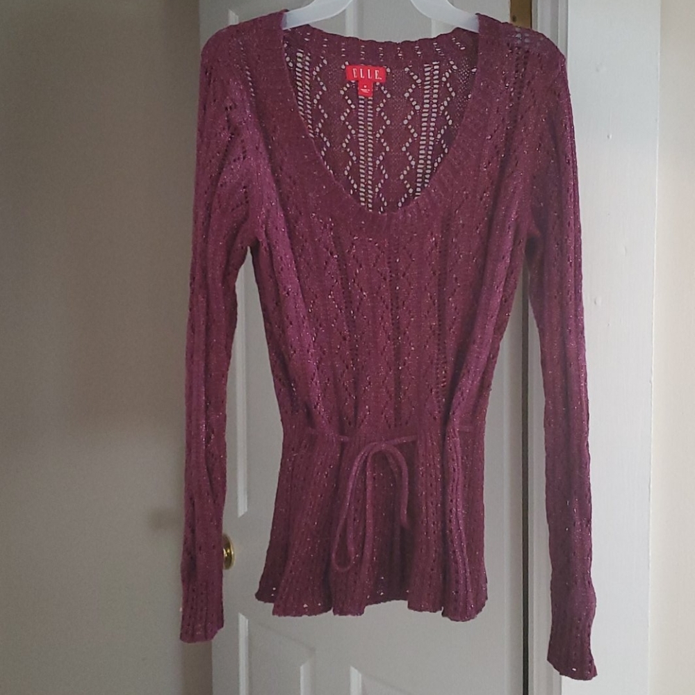 Maroon sweater with gold shiny flecks